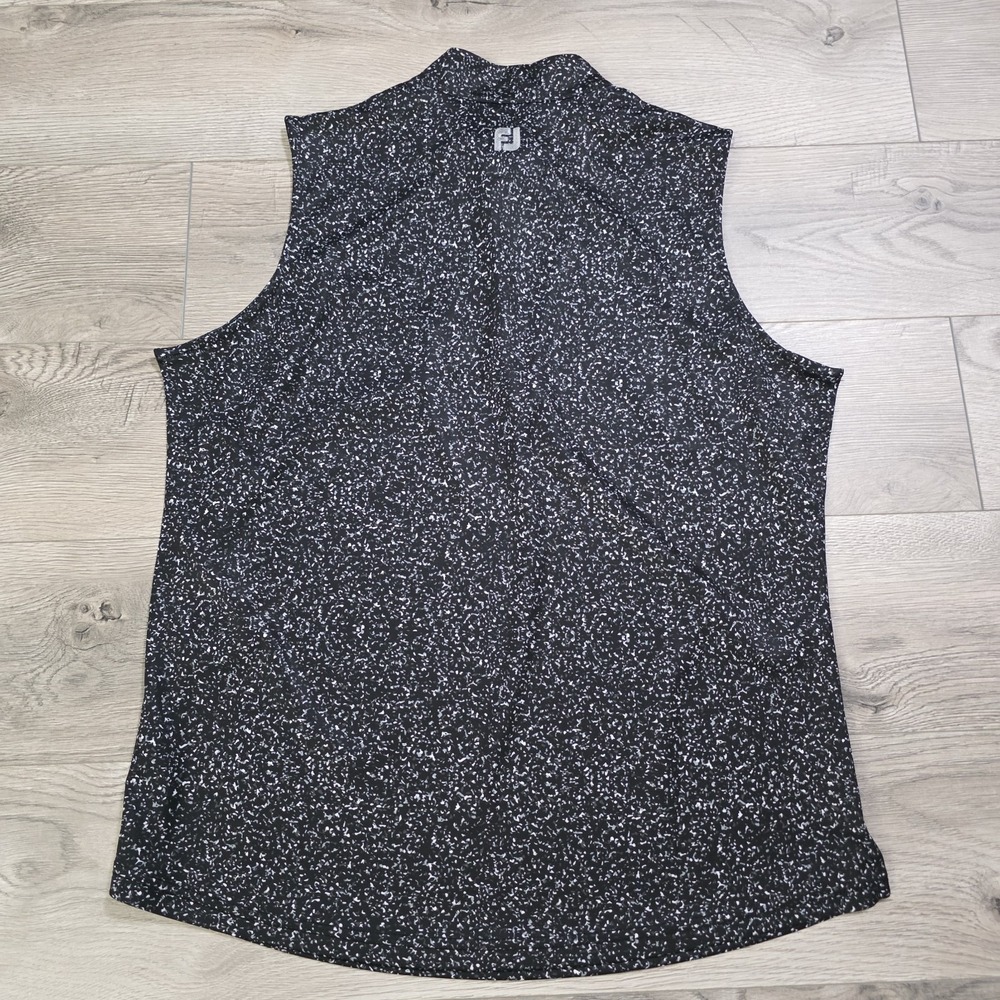 FootJoy Golf Shirt Women's L Black Gray 1/4 Zip Sleeveless Performance Polo NWOT - Picture 3 of 8